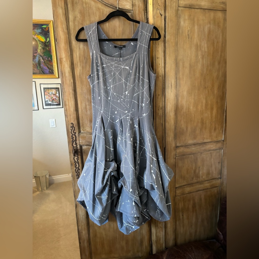 Stylish rare Courage b tie gathered dress Size L